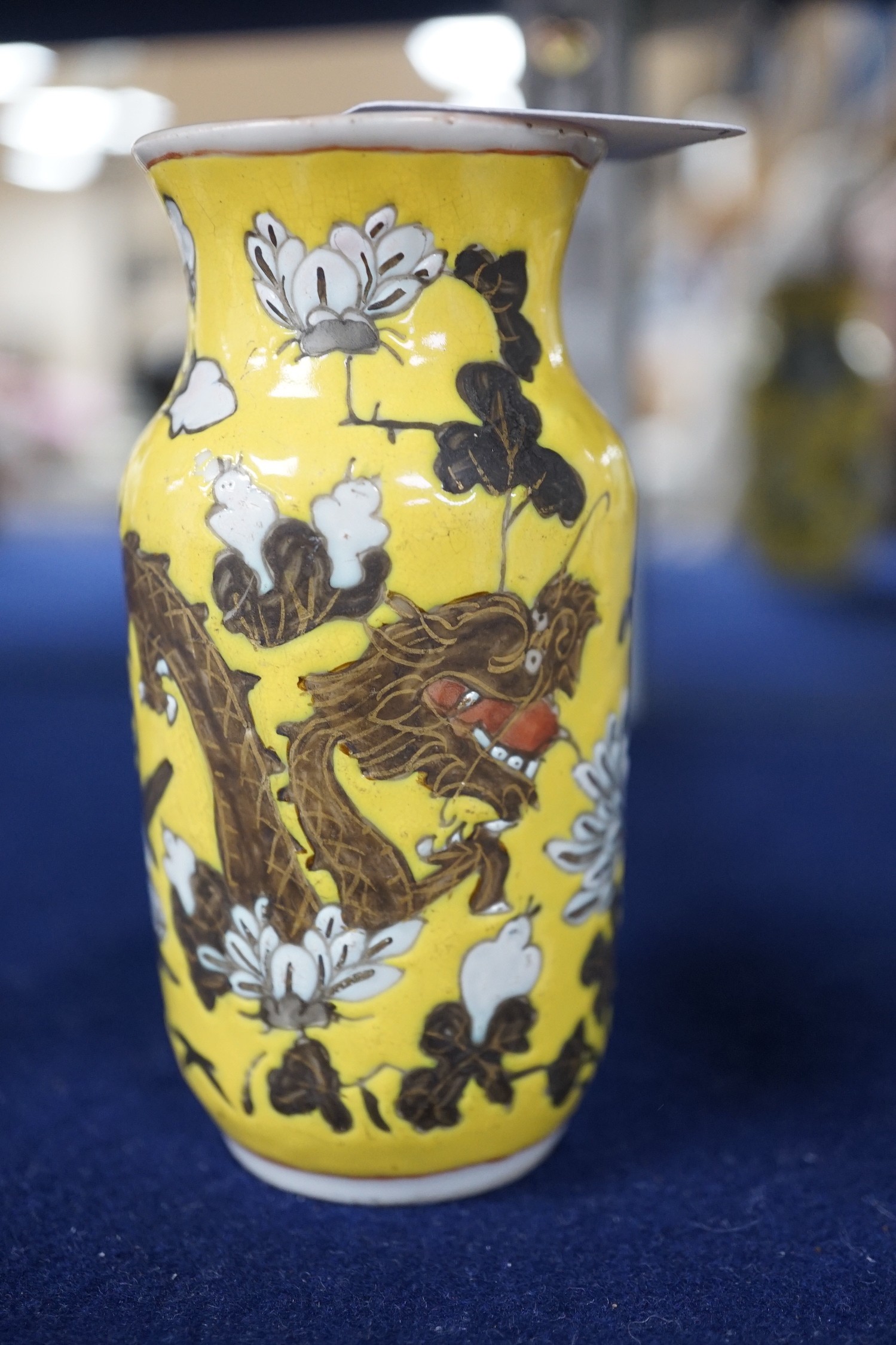 Two 19th century Chinese porcelain small vases and a small famille rose vase, tallest 11cm high